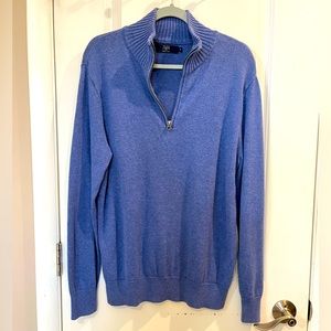 J. Crew 1/4 Zip Pullover Sweater Men’s Sz M Marled Periwinkle Blue 100% Cotton